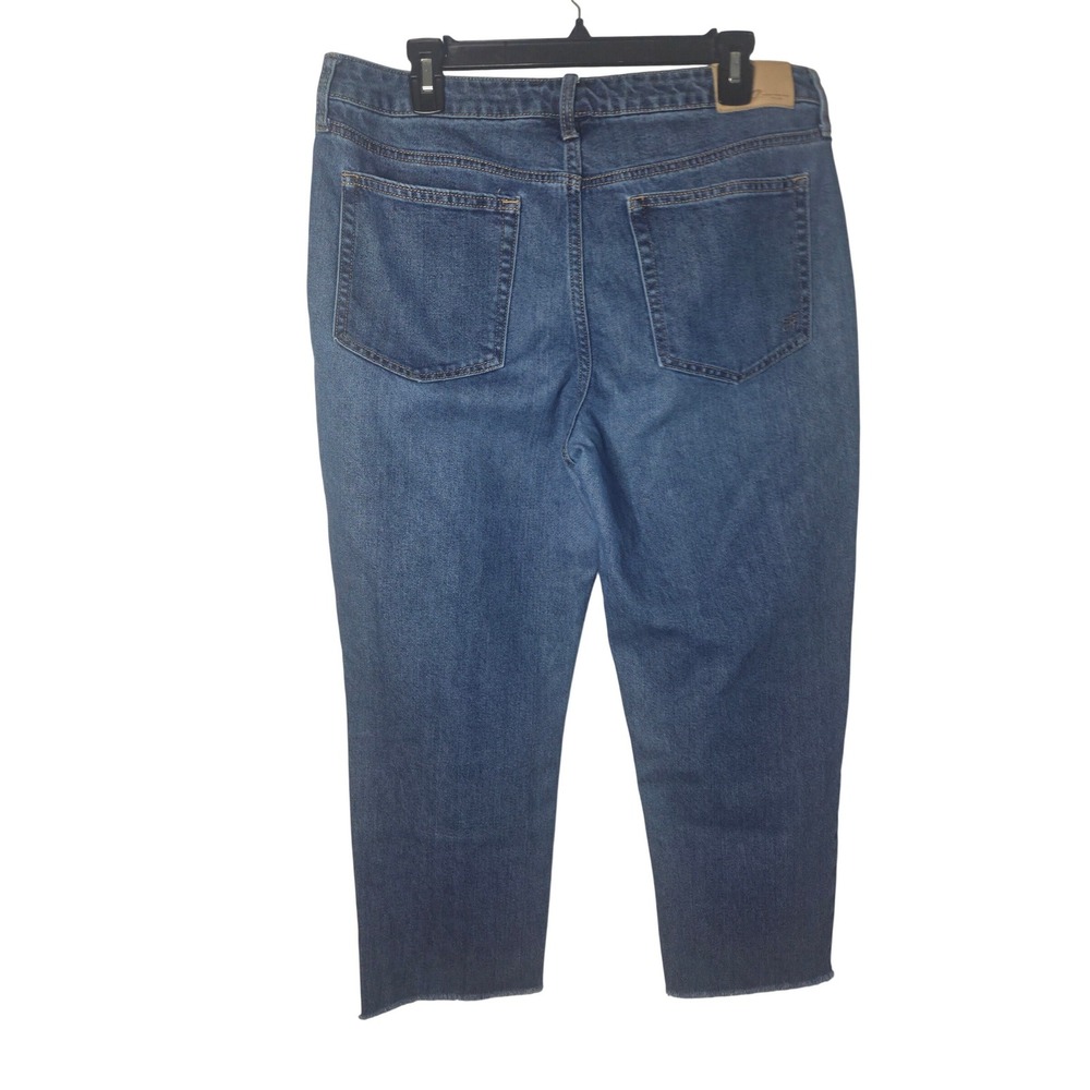 Seven7 Womens High Rise Straight Leg Cropped Jeans Medium Wash Raw Hem Size 12 - Picture 2 of 3